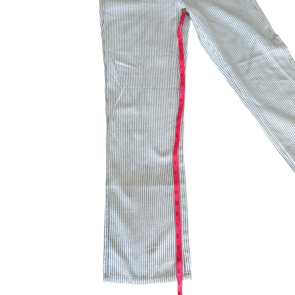 Zara Striped Straight Leg Pants - White and Blue - Picture 4 of 7